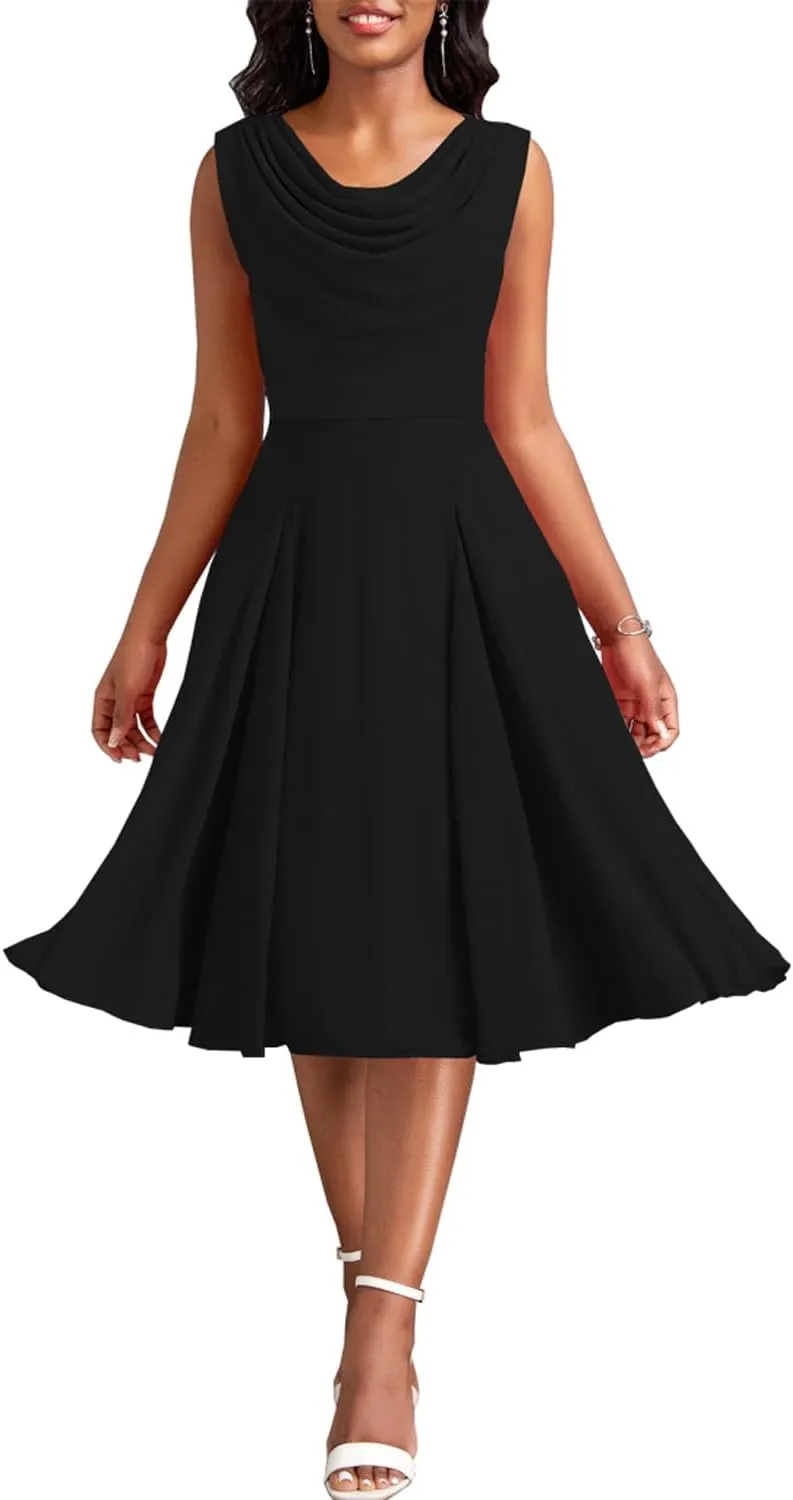 LightlyKiss Women's Summer Short Sleeved Casual Formal Church Wedding Guest Work Clothes