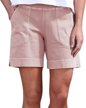 Linen Shorts for Women Casual High Waisted Comfy Shorts Summer Baggy Trendy Short Pants Pockets Beach Vacation Outfit