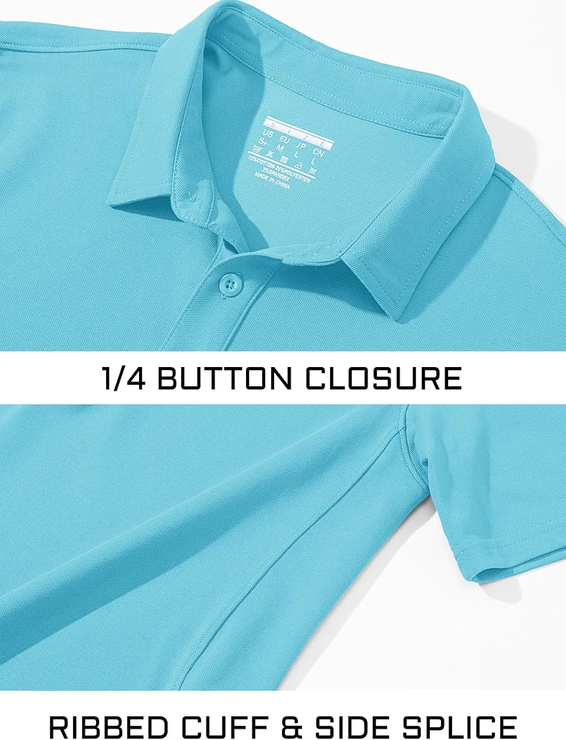 MAGCOMSEN Men's Polo Shirts Short Sleeve Cotton Pique Golf Shirt Casual Collared Shirt Lightweight Work Shirts with 3 Buttons