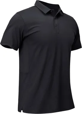 MAGCOMSEN Men's Polo Shirts Short Sleeve Cotton Pique Golf Shirt Casual Collared Shirt Lightweight Work Shirts with 3 Buttons
