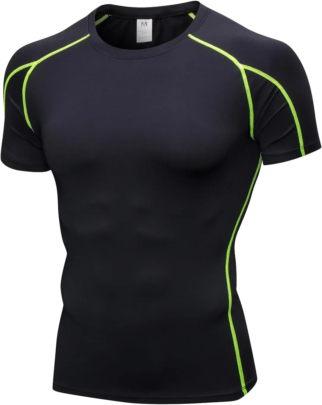 Men's Athletic Short Sleeve Stretch Compression Shirts Performance T-Shirt Running Workout Tops Quick Dry Base Layer