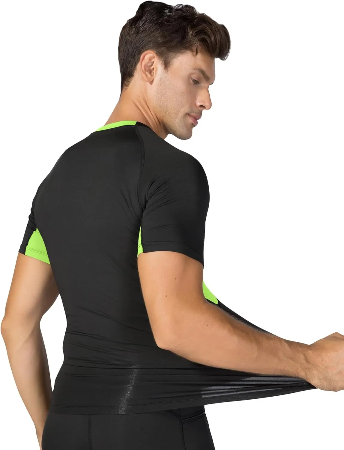 Men's Athletic Short Sleeve Stretch Compression Shirts Performance T-Shirt Running Workout Tops Quick Dry Base Layer
