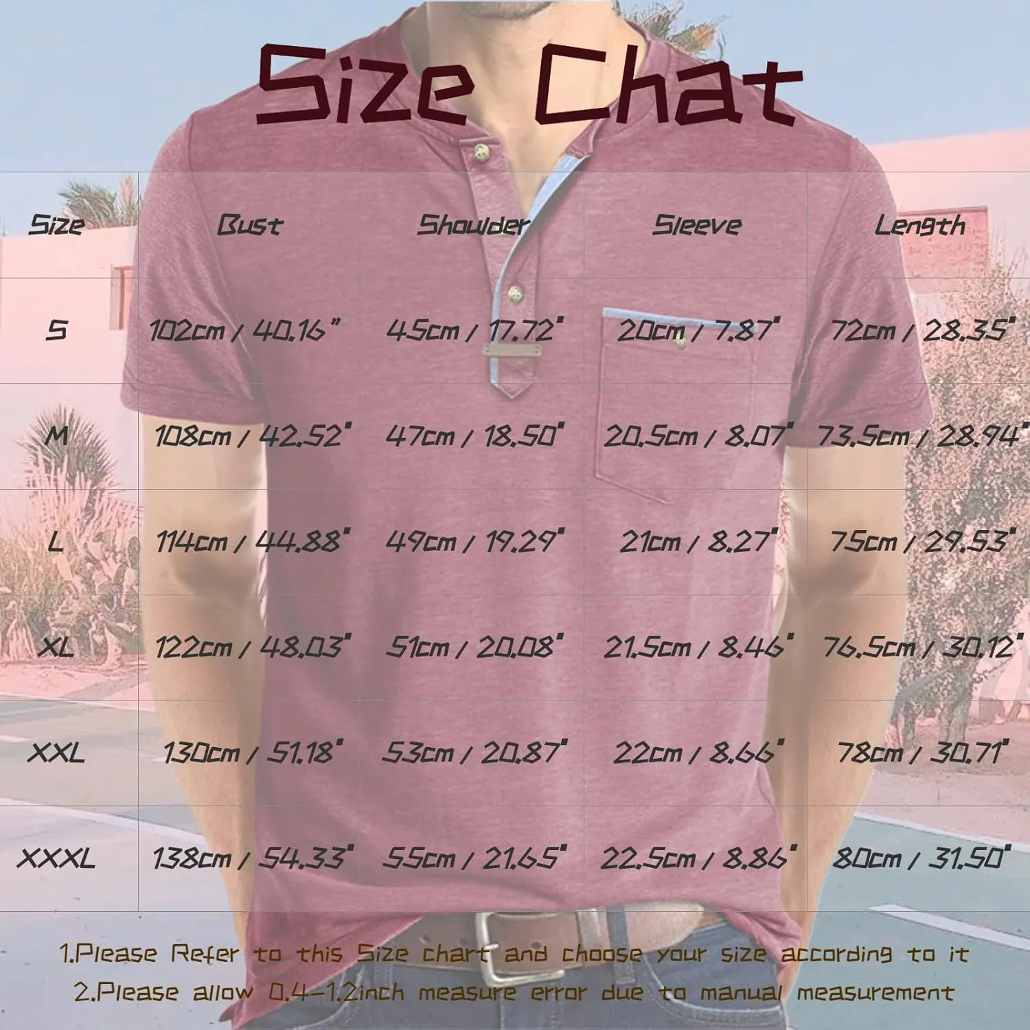 Mens Henley/Polo Shirts Casual Short Sleeve Button Cotton Tees Stylish Classic Moisture Wicking Golf Tops with Pocket