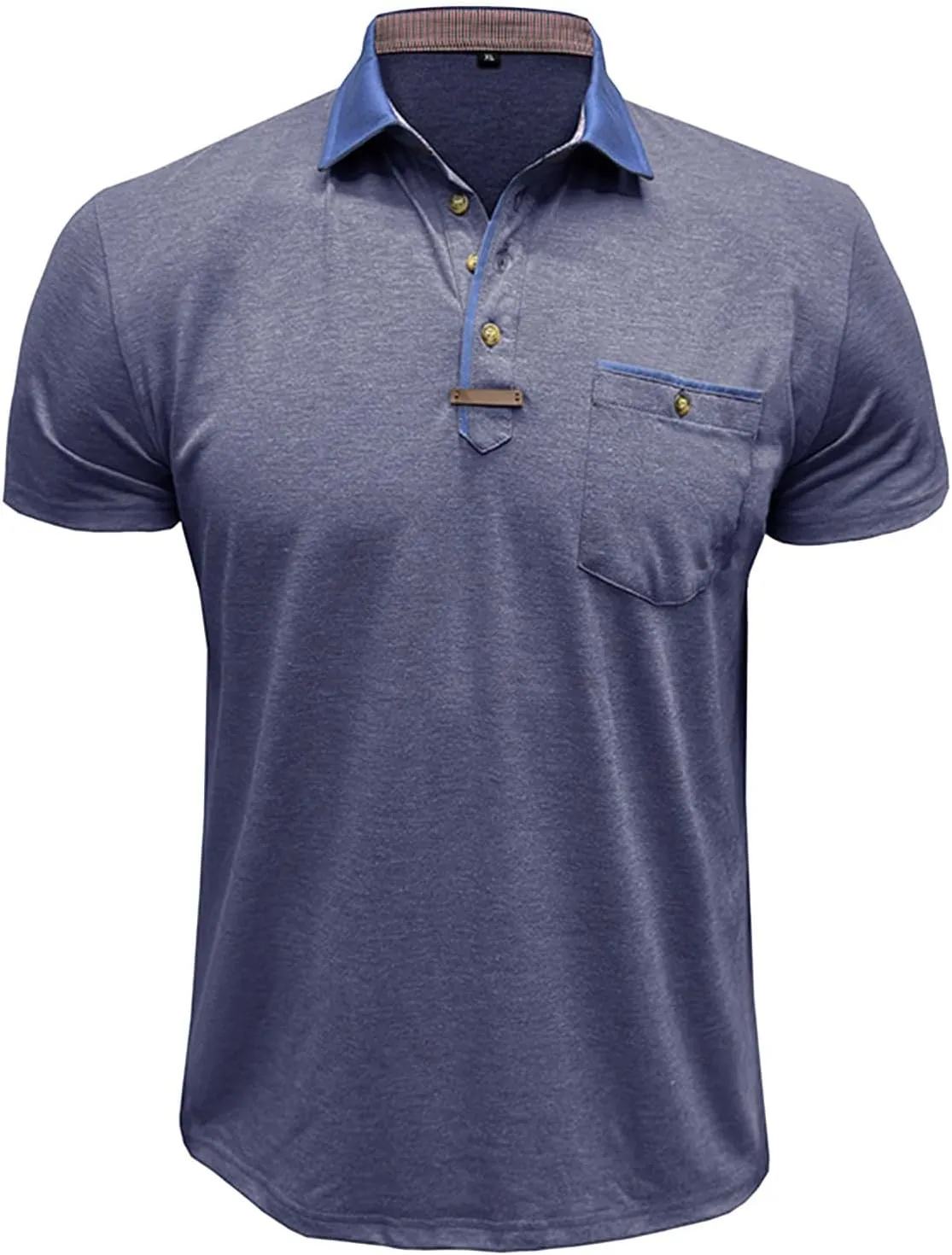 Mens Henley/Polo Shirts Casual Short Sleeve Button Cotton Tees Stylish Classic Moisture Wicking Golf Tops with Pocket