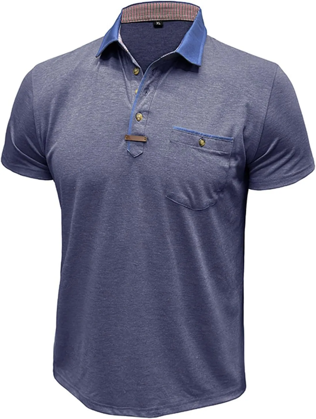 Mens Henley/Polo Shirts Casual Short Sleeve Button Cotton Tees Stylish Classic Moisture Wicking Golf Tops with Pocket