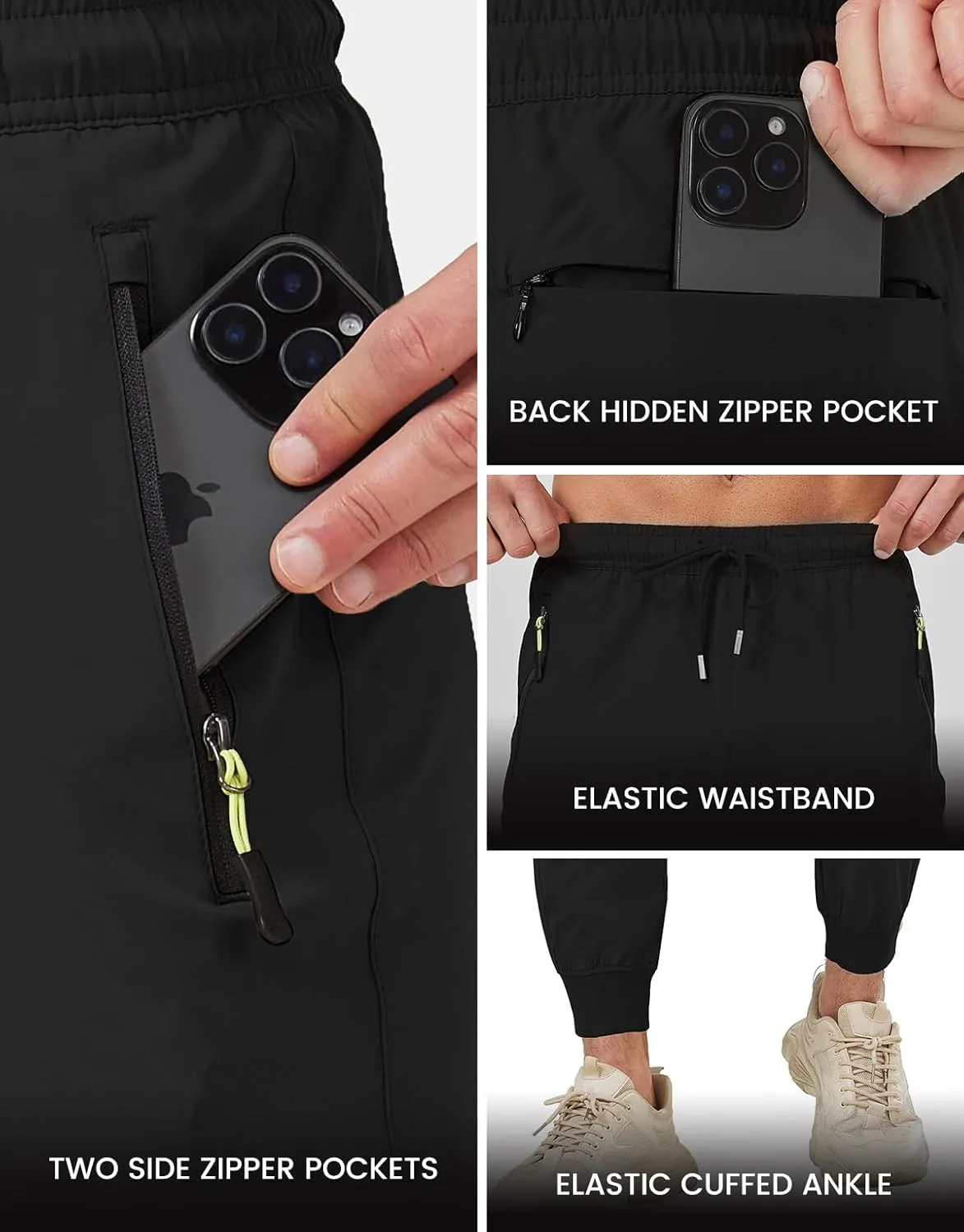 Mens Jogger Lightweight Athletic Workout Pants Quick Dry Breathable Track Jogging Sweat Pants for Exercise Gym