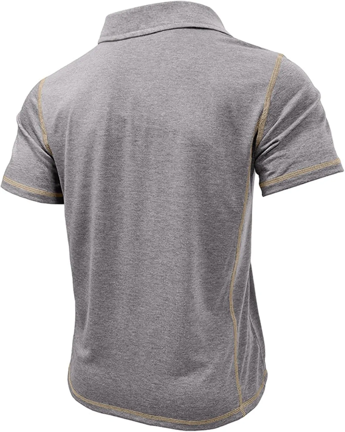 Mens Polo Shirts Short Sleeve Collared Button Polos Moisture Wicking Business Casual Work Golf Shirt with Pocket