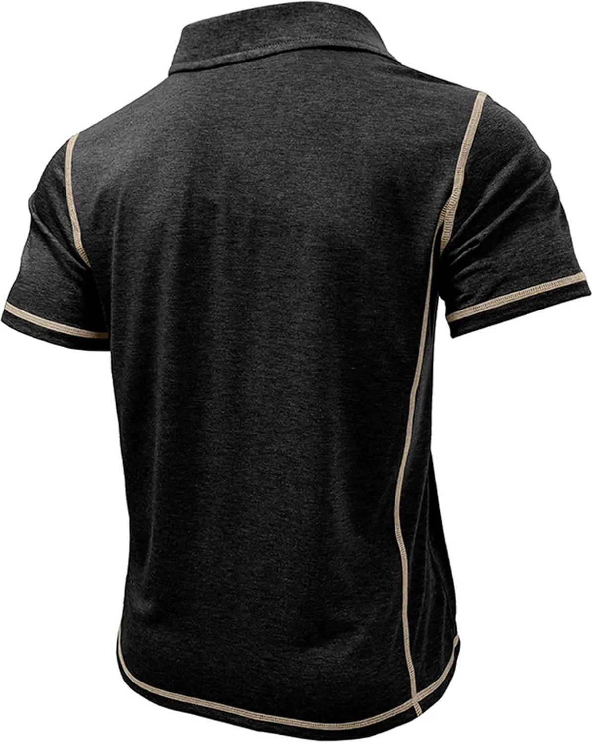 Mens Polo Shirts Short Sleeve Collared Button Polos Moisture Wicking Business Casual Work Golf Shirt with Pocket