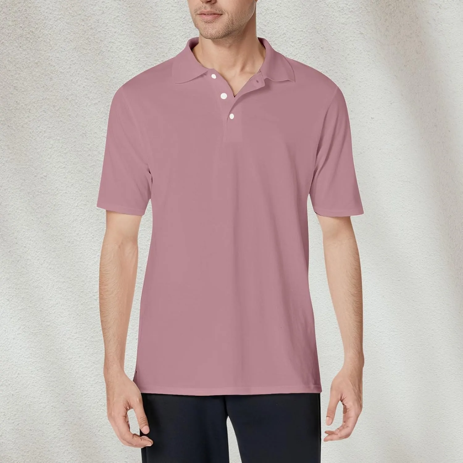 Men's Polo Shirts Summer Short Sleeve Casual 3 Button T-Shirts Classic Basic Golf Work Tees Tops with Pocket
