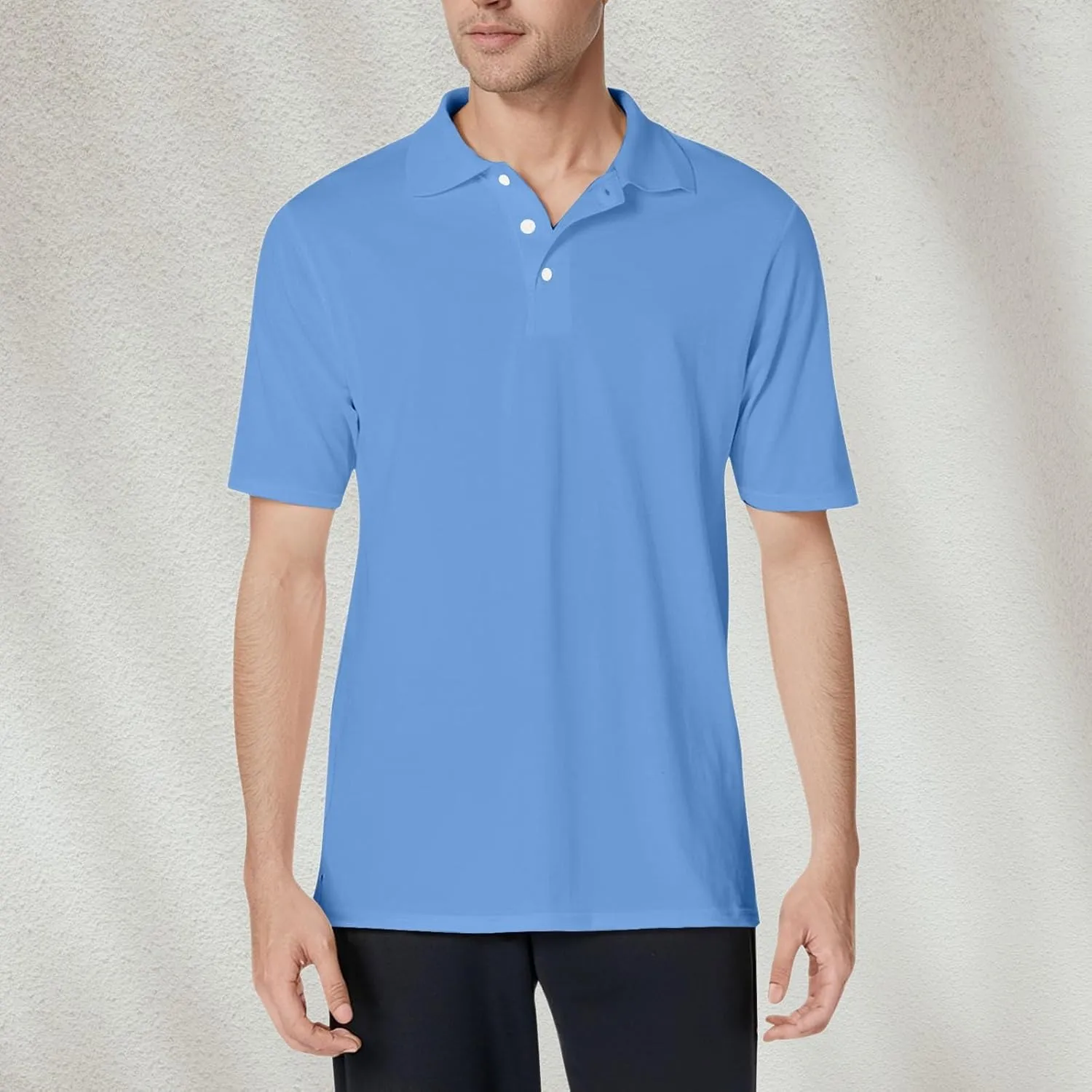 Men's Polo Shirts Summer Short Sleeve Casual 3 Button T-Shirts Classic Basic Golf Work Tees Tops with Pocket