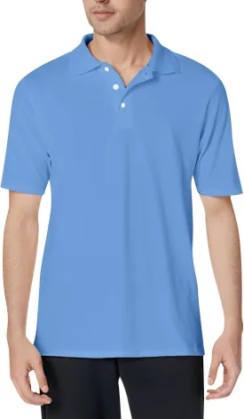 Men's Polo Shirts Summer Short Sleeve Casual 3 Button T-Shirts Classic Basic Golf Work Tees Tops with Pocket