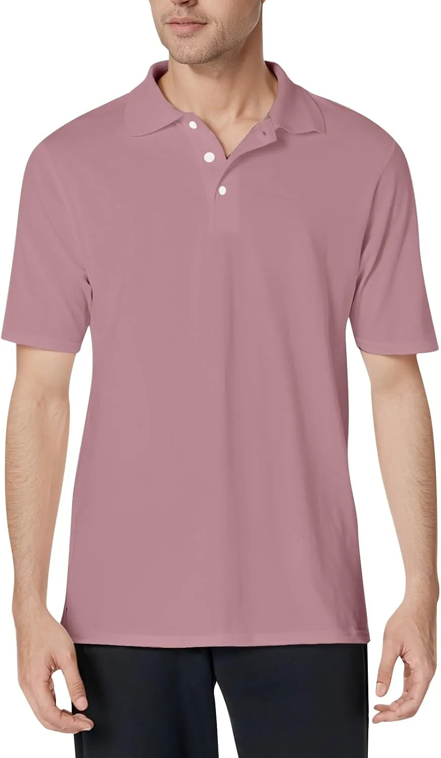 Men's Polo Shirts Summer Short Sleeve Casual 3 Button T-Shirts Classic Basic Golf Work Tees Tops with Pocket
