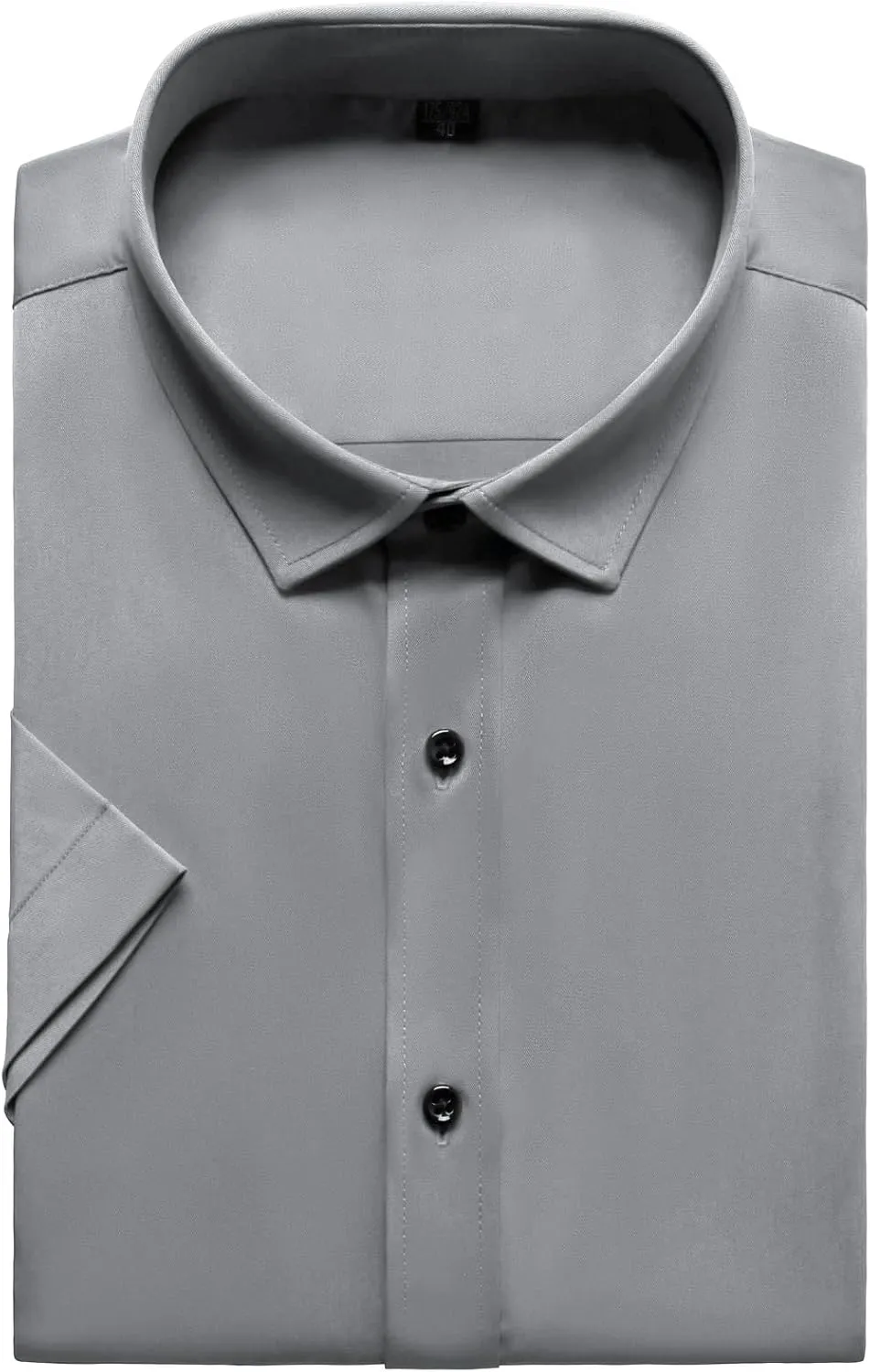 Men's Stretch Wrinkle Free Dress Shirts Formal Wedding Prom Short Sleeve Slim Fit Button Down Shirt