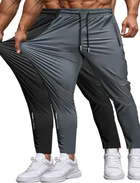 Men's Sweatpants Lightweight Active Pants Quick Dry for Running Jogging YogaGolf with Zipper Pockets