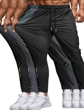 Men's Sweatpants Lightweight Active Pants Quick Dry for Running Jogging YogaGolf with Zipper Pockets