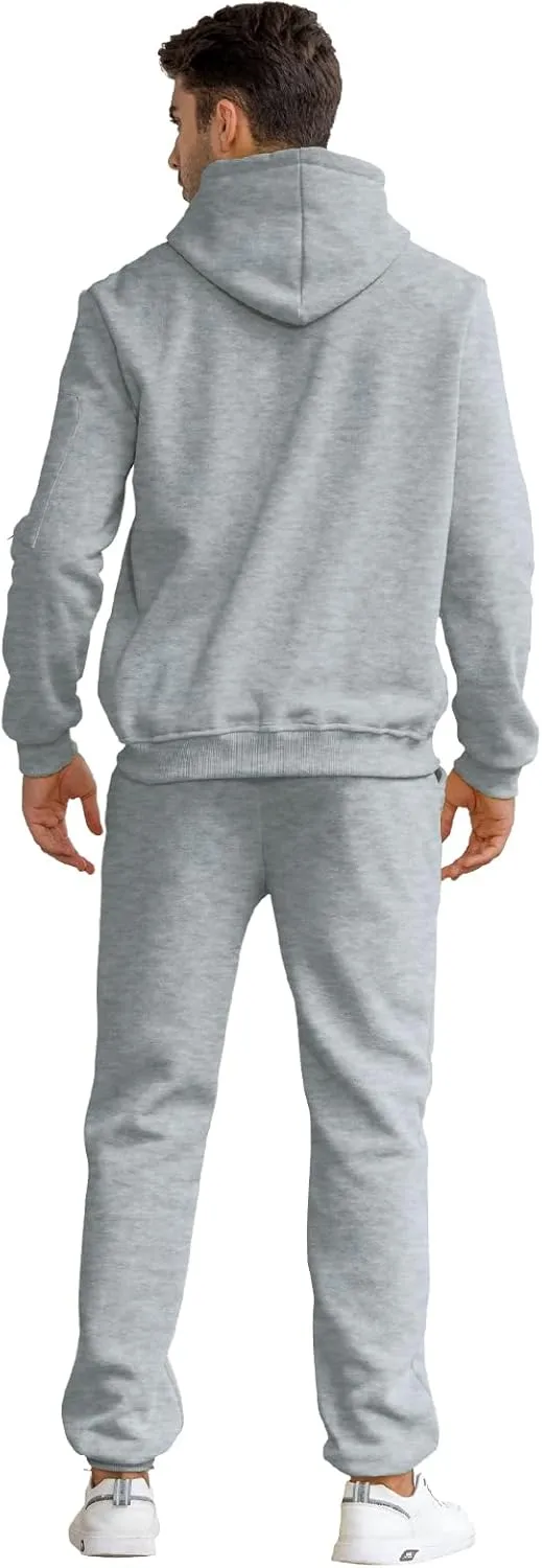 Mens Sweatsuits Set 2 Piece Hoodie Outfit Jogging Tracksuits for Men Casual Athletic Long Sleeve Pullover Suit Set