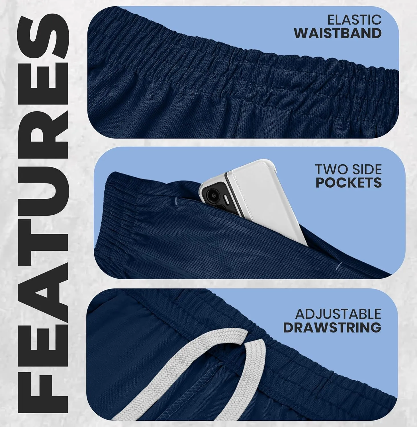 NY Threads Men's Athletic Shorts Quick Dry Loose-Fit Lightweight Running Workout Gym Shorts with Pockets