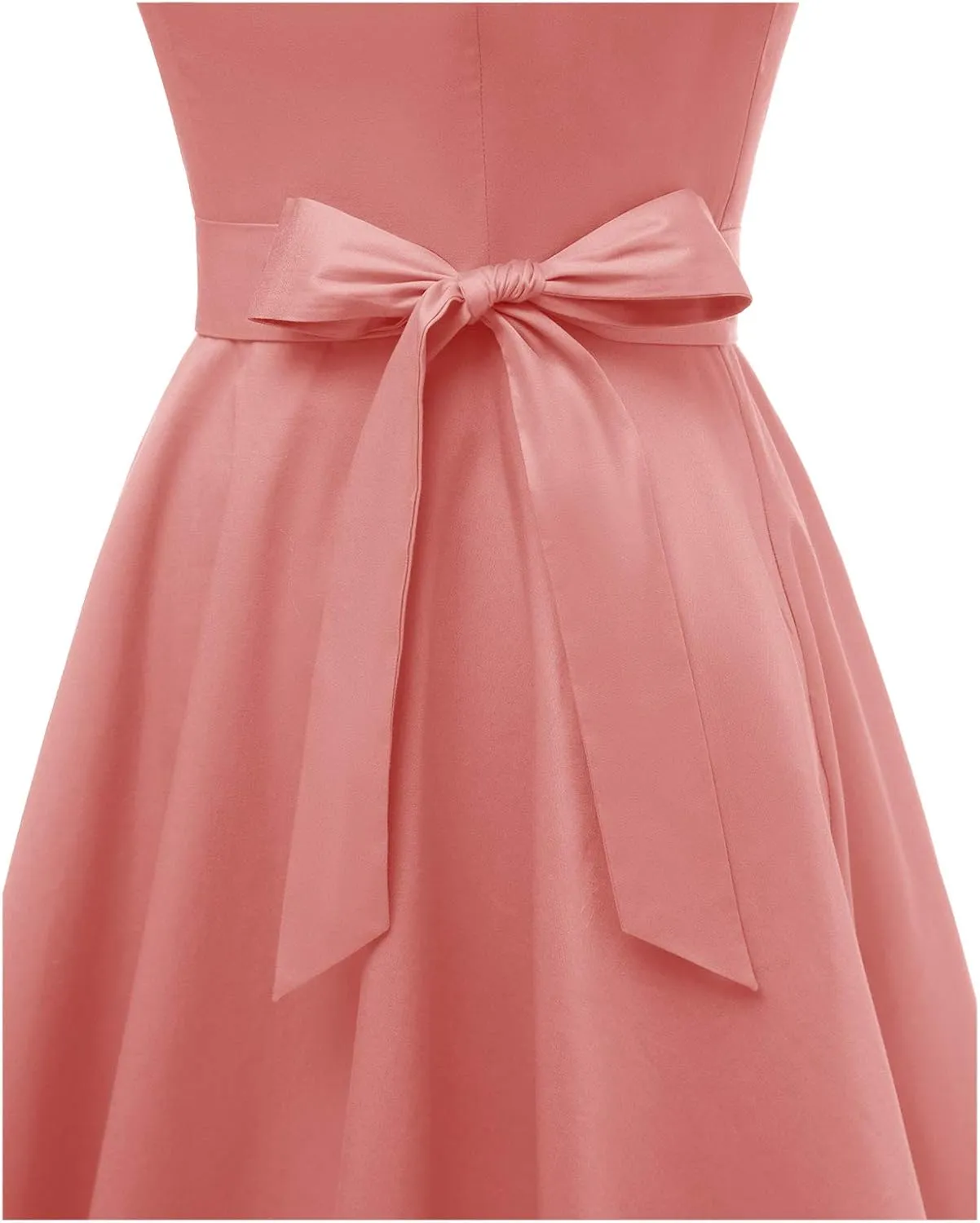 OBBUE Women's Square Neck Dress Vintage 1950s Cocktail Party Dress with Puff Sleeves