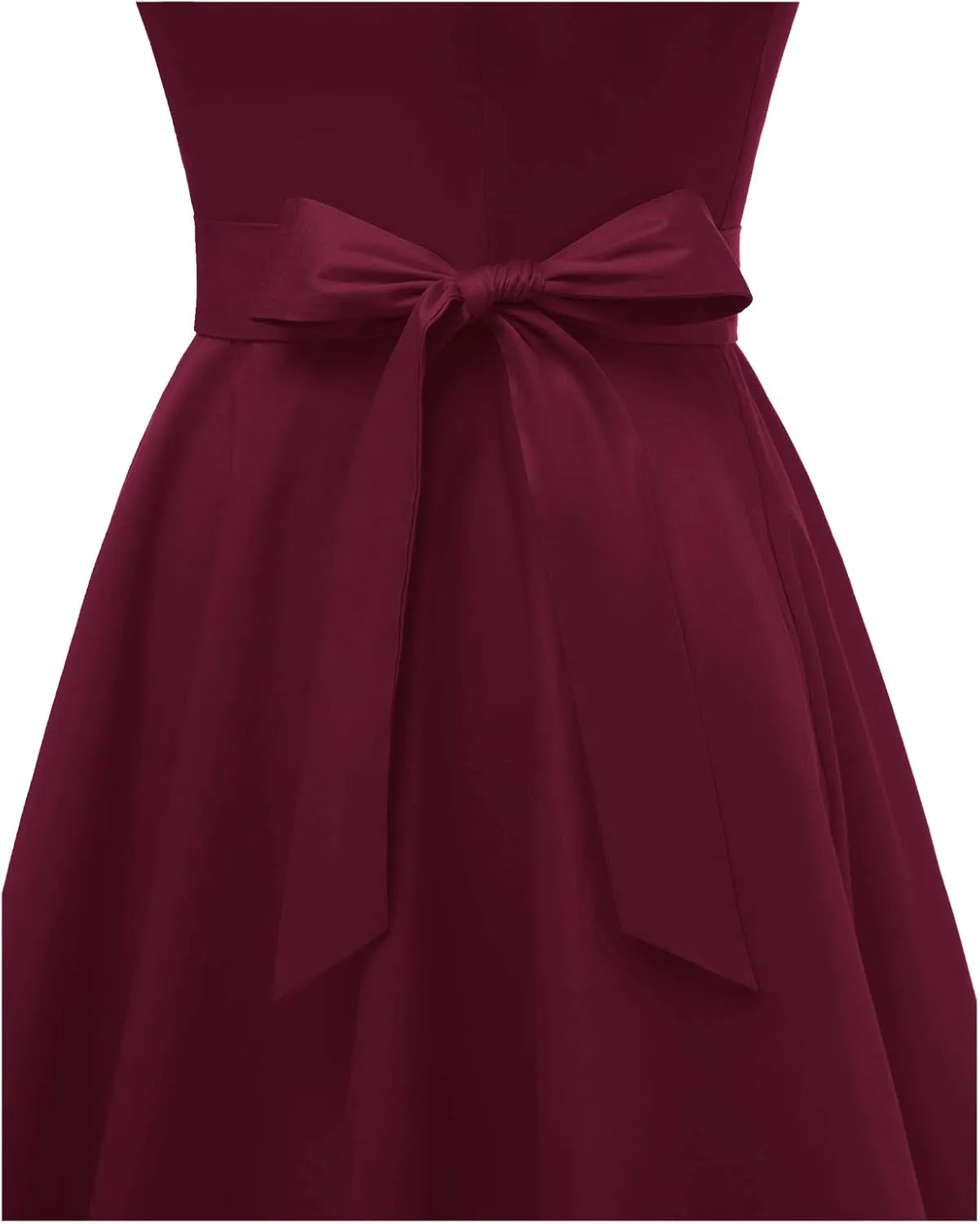 OBBUE Women's Square Neck Dress Vintage 1950s Cocktail Party Dress with Puff Sleeves