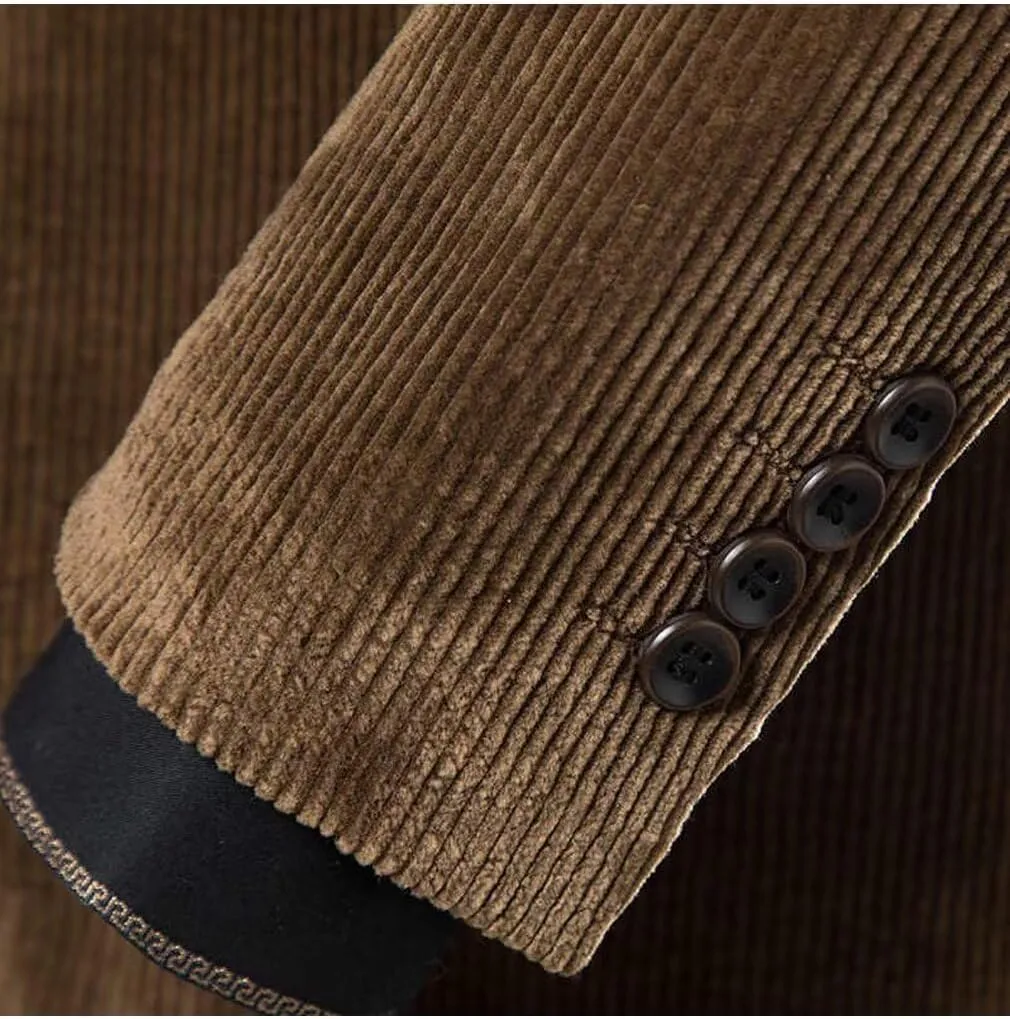 ONAXTDA Men's Corduroy Blazer with Elbow Patch Business Casual Jacket Spring Fall Sport Coats