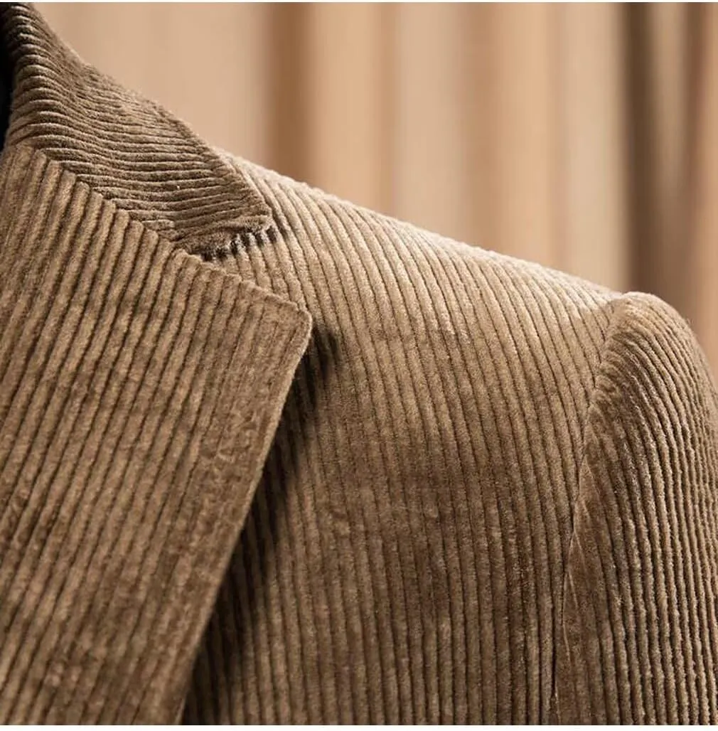 ONAXTDA Men's Corduroy Blazer with Elbow Patch Business Casual Jacket Spring Fall Sport Coats