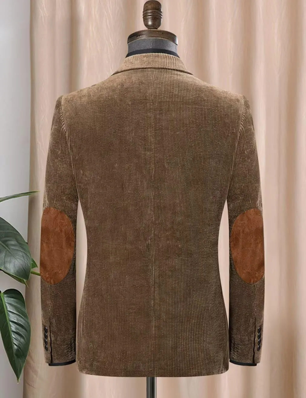 ONAXTDA Men's Corduroy Blazer with Elbow Patch Business Casual Jacket Spring Fall Sport Coats