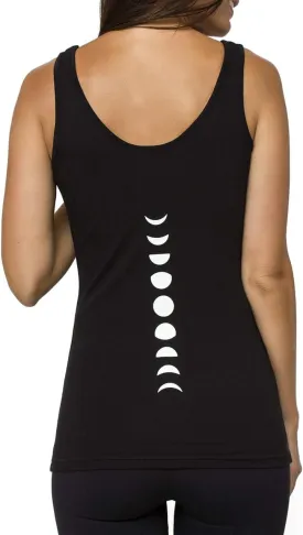Organic Cotton Yoga Workout Tank Top Moon Phases Shirts Tops Tees Tanks for Women