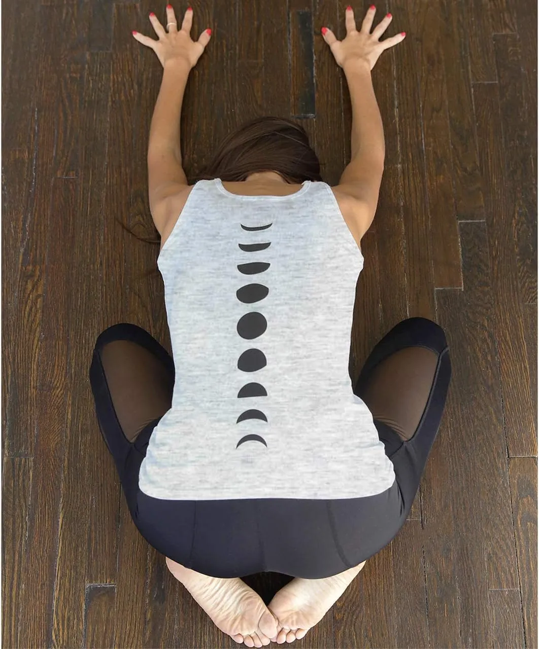 Organic Cotton Yoga Workout Tank Top Moon Phases Shirts Tops Tees Tanks for Women