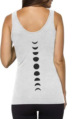 Organic Cotton Yoga Workout Tank Top Moon Phases Shirts Tops Tees Tanks for Women