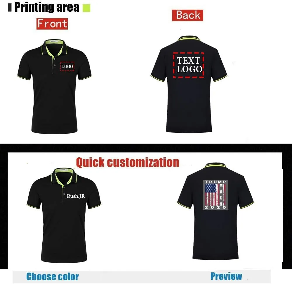 Personalized Men Polo Shirts Customized Casual Slim Fit Collar Shirt Work Shirt