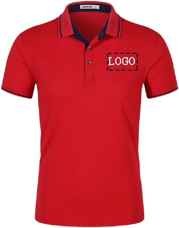 Personalized Men Polo Shirts Customized Casual Slim Fit Collar Shirt Work Shirt