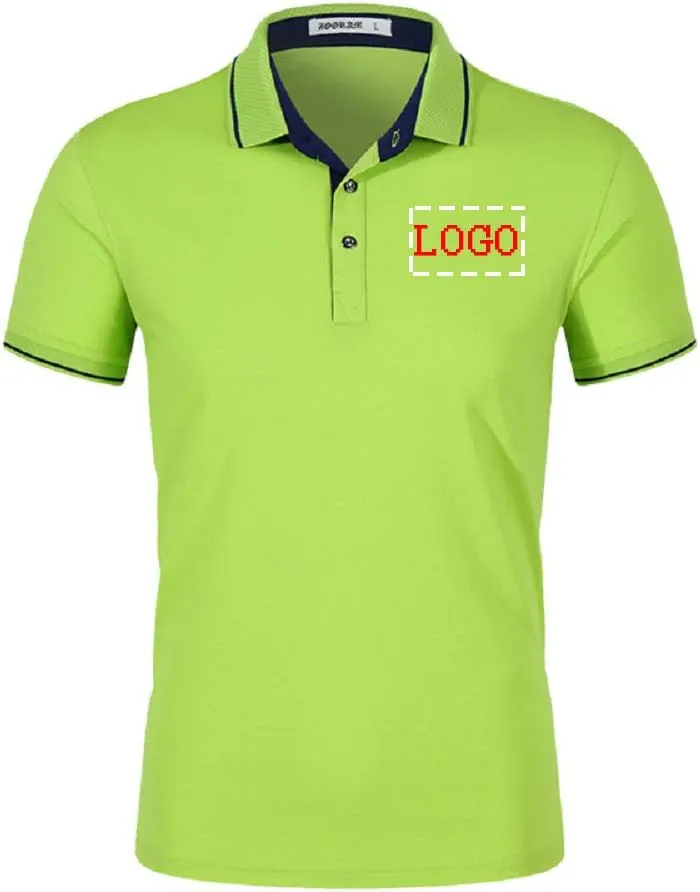 Personalized Men Polo Shirts Customized Casual Slim Fit Collar Shirt Work Shirt