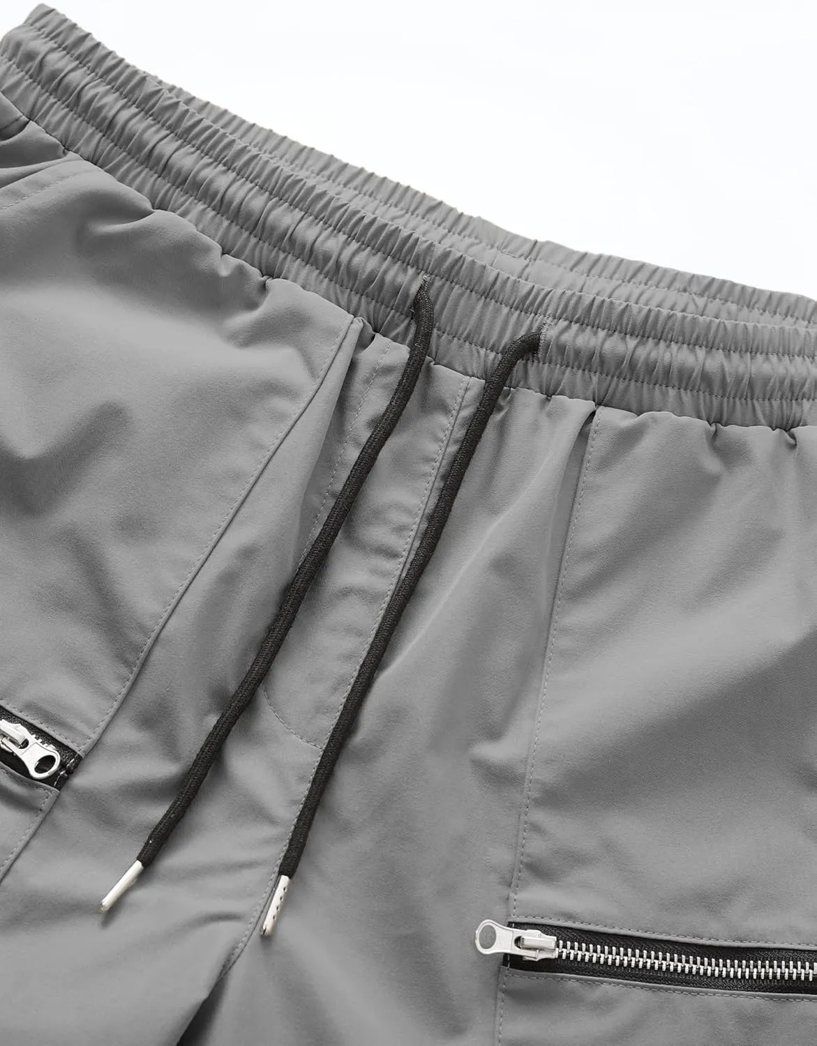 PLEPAN Men's Casual Cargo Pants Elastic Waist Drawstring Joggers Pants Tapered Sweatpants for Men Multi Pockets