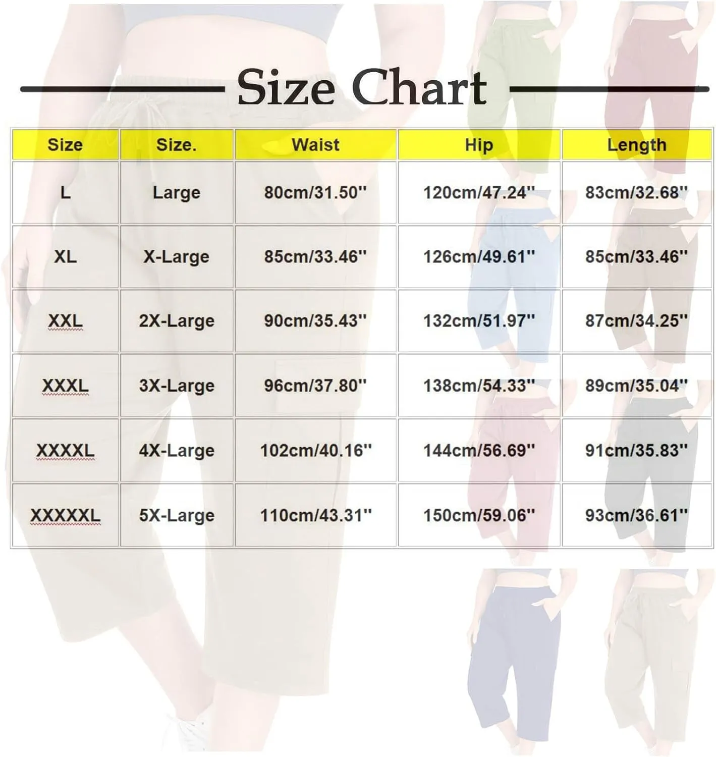 Plus Size Capri Pants for Women Stretch Cropped Cargo Pants Drawstring Elastic Waist Wide Leg Loose Comfy Joggers