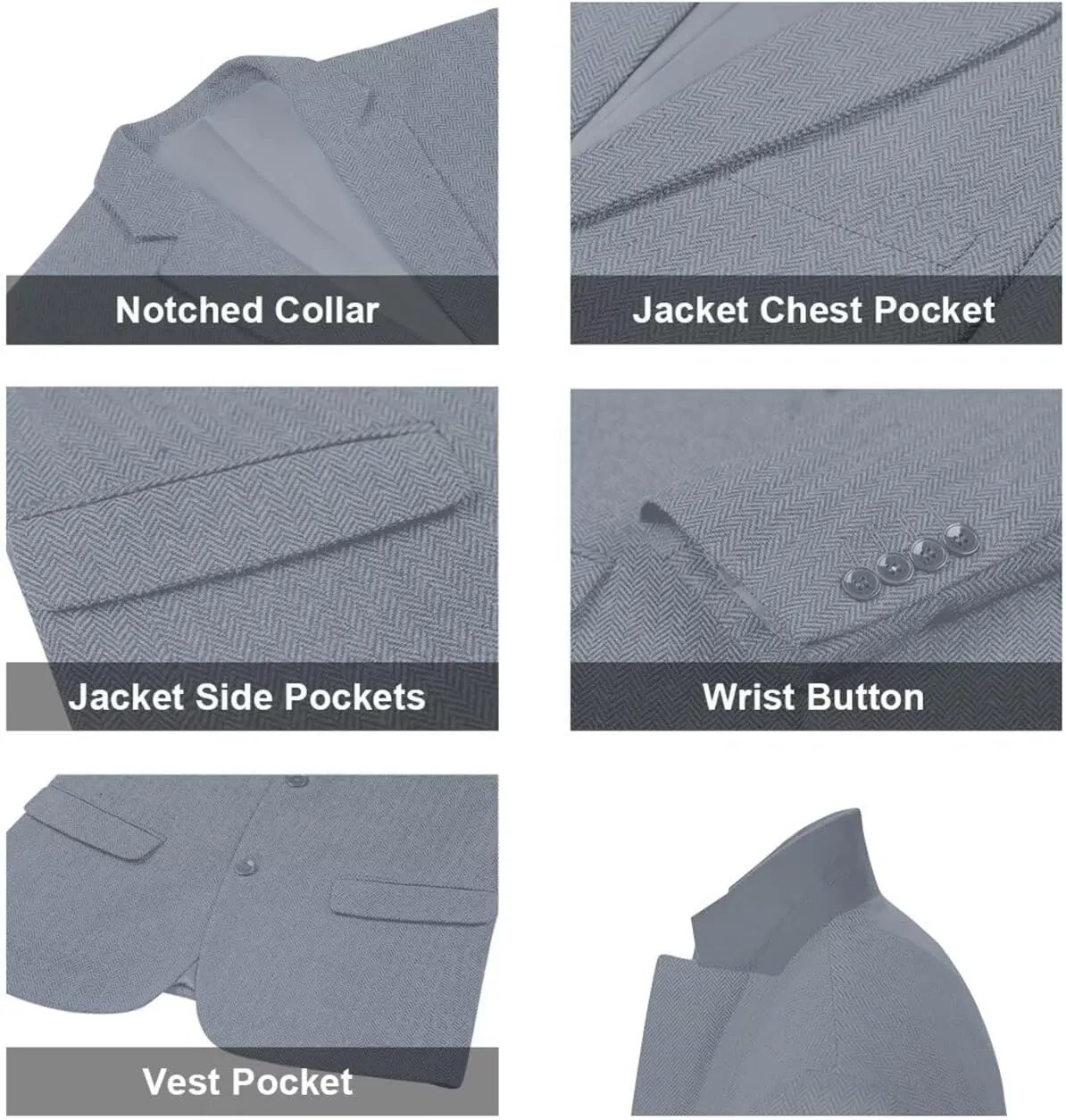 Retro Herringbone Mens Suit Jackets Tweed Slim Fit Sport Coats Prom Business Blazer Casual Men Tux Jacket Wedding Blazers