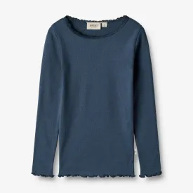 Rib T-Shirt L/S Reese - blue waves