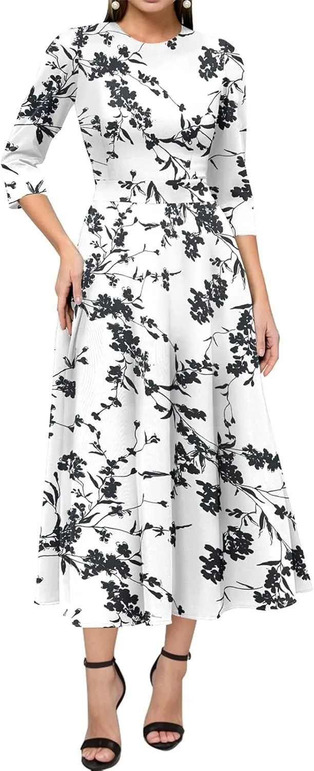 Simple Flavor Women's Vintage Dress Sleeveless O-Neck Party Cocktail Dress