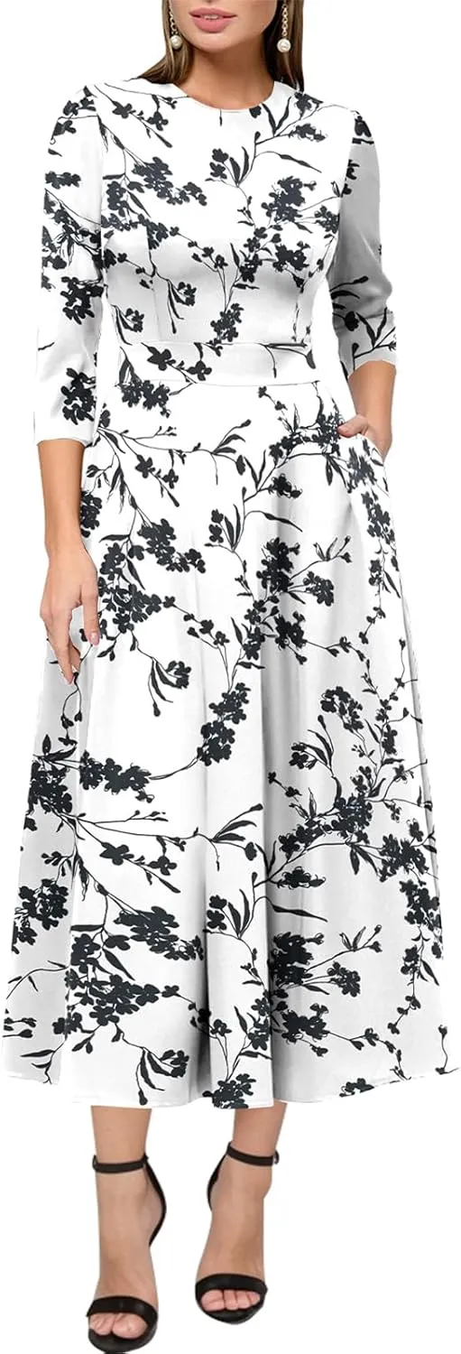 Simple Flavor Women's Vintage Dress Sleeveless O-Neck Party Cocktail Dress
