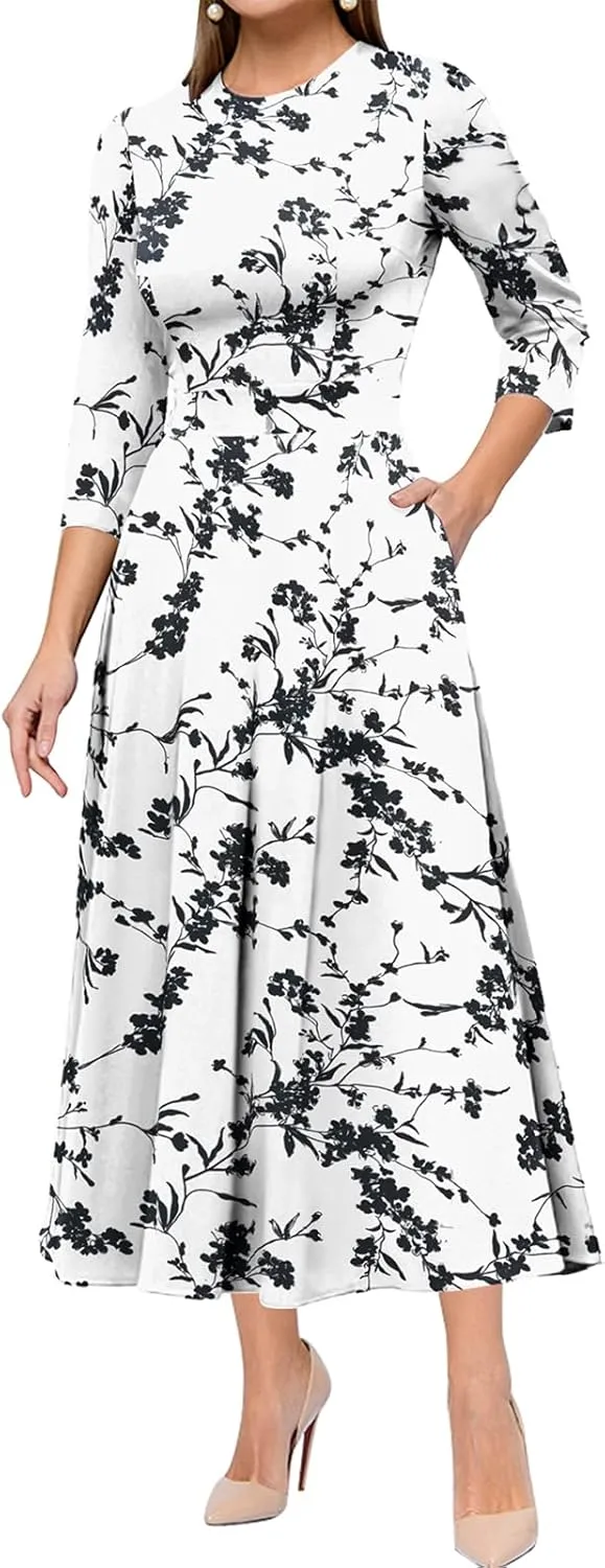 Simple Flavor Women's Vintage Dress Sleeveless O-Neck Party Cocktail Dress