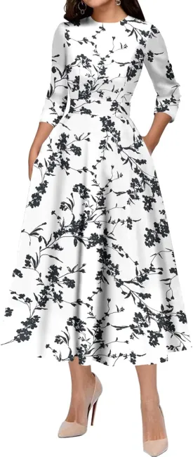 Simple Flavor Women's Vintage Dress Sleeveless O-Neck Party Cocktail Dress