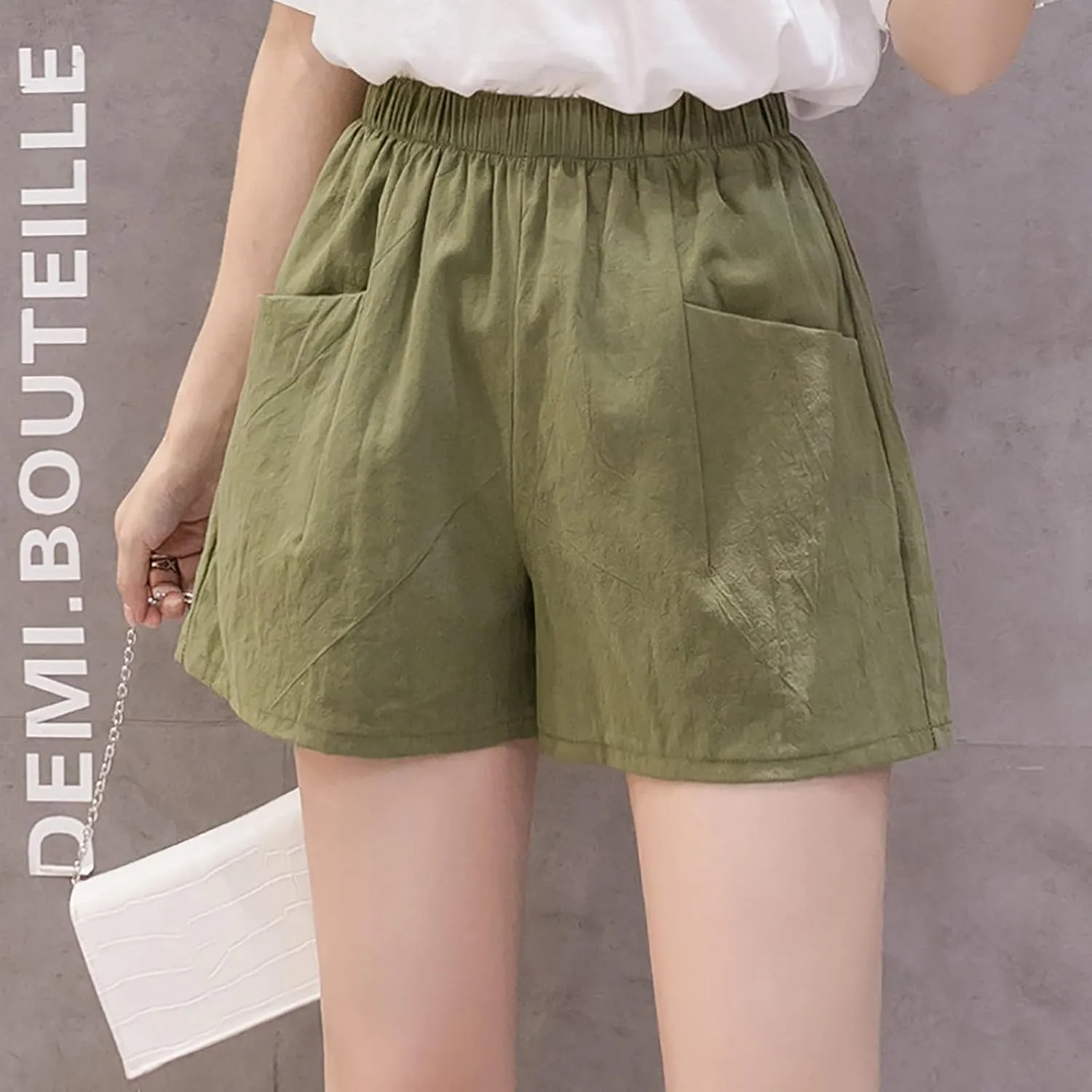 Summer Lounge Shorts for Women High Waisted Wide Leg Cotton Linen Shorts Flowy Pull On Lightweight Comfy Short Pants
