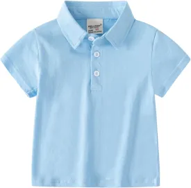 Summer Toddler Boys Short Sleeve Cartoon Prints T Shirt Cute Plo Shirt for Kids