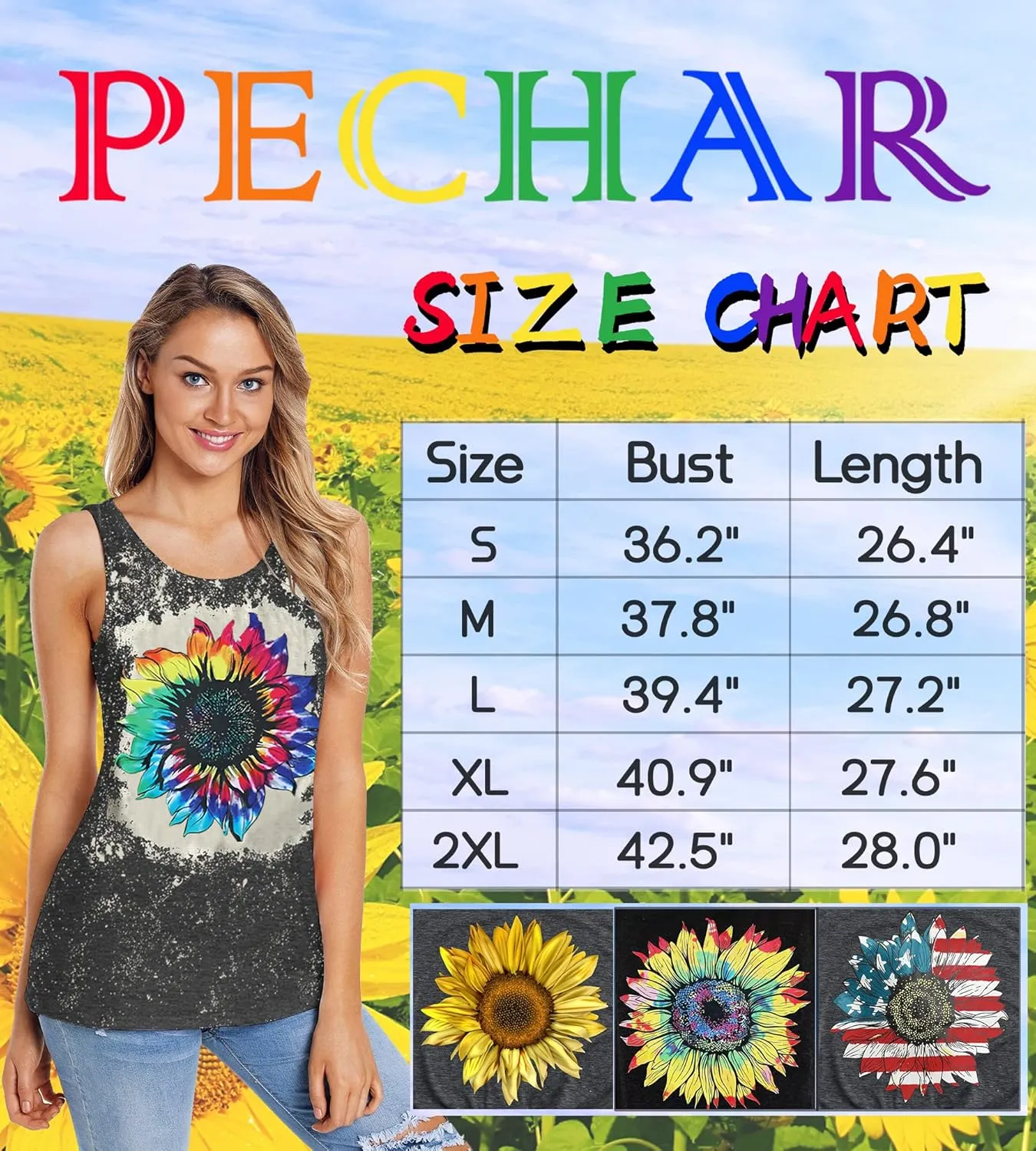 Sunflower Tank Tops Women Sunflower Graphic Tees Shirts Summer Leopard Print Sleeveless Tees Top