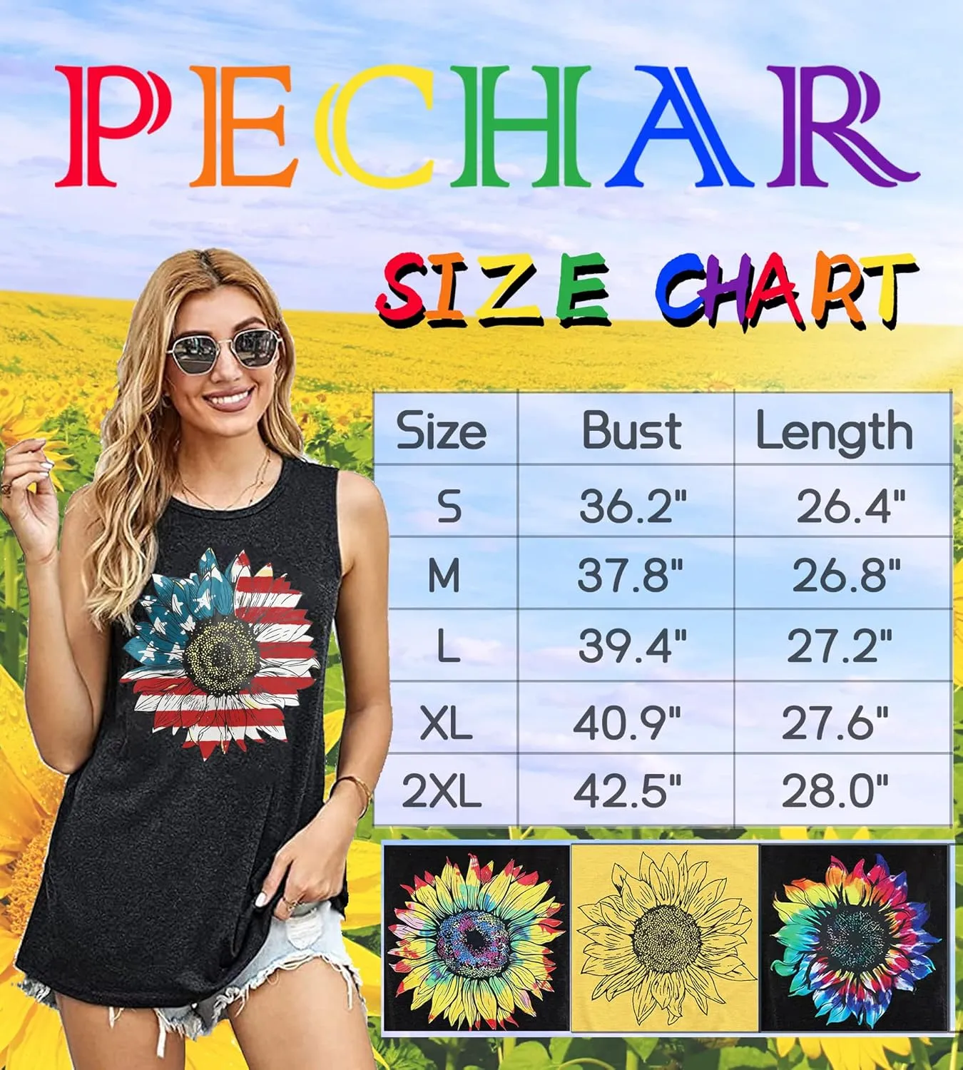 Sunflower Tank Tops Women Sunflower Graphic Tees Shirts Summer Leopard Print Sleeveless Tees Top