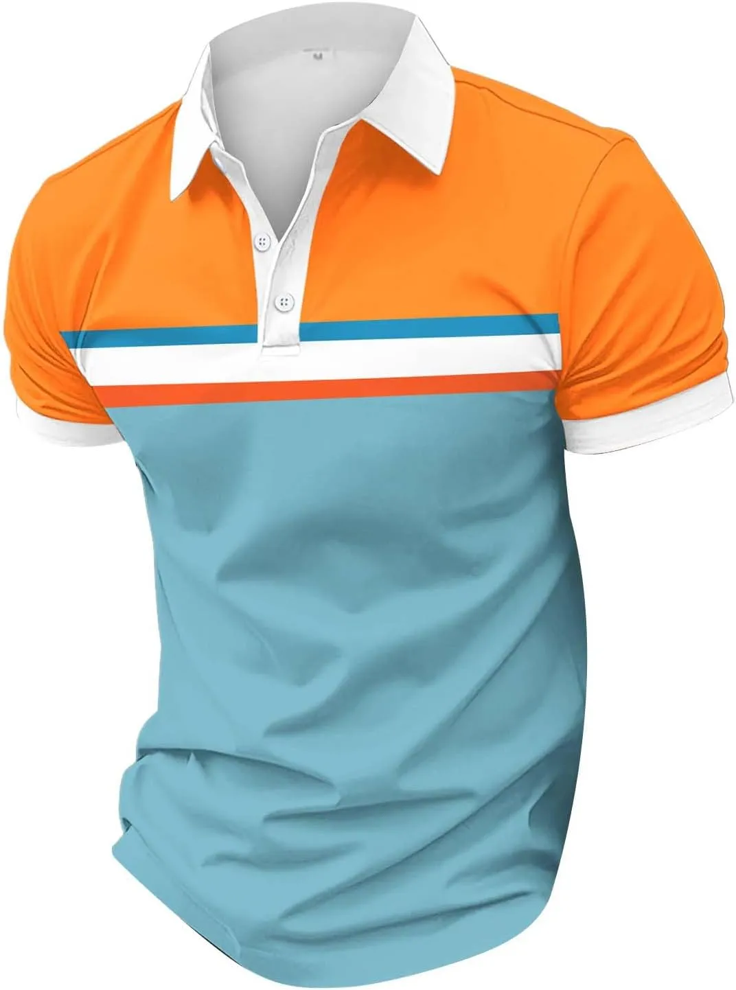T Shirts for Man and Summer Casual Short Sleeved Buttons Lapel Solid Color Short Sleeved T Shirt Tops Mens Golf Polo