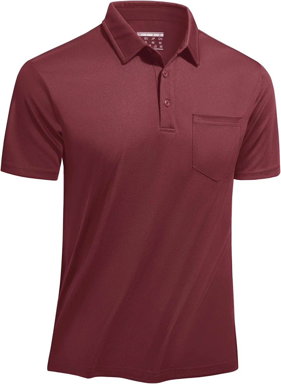 TACVASEN Mens Polo Shirt Short Sleeve Golf Shirt with Pocket Quick Dry Collared Lightweight Polo for Men Casual Work