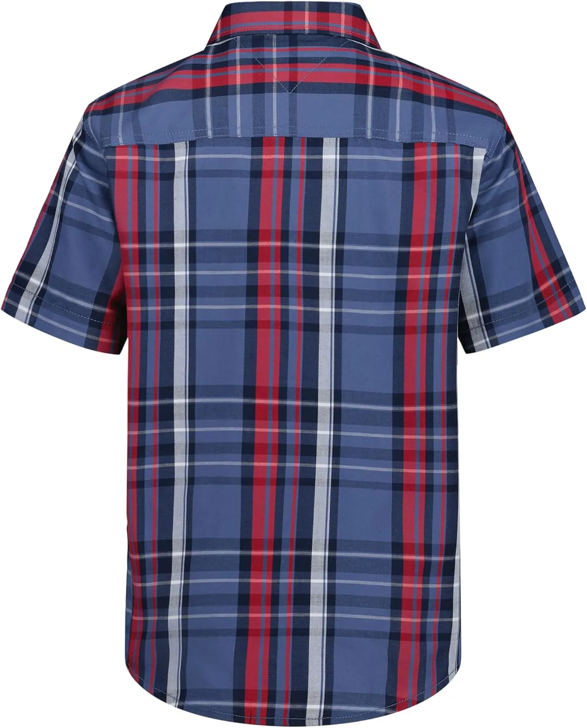 Tommy Hilfiger Boy's Short Sleeve Blue Skies Plaid Shirt (Big Kids)