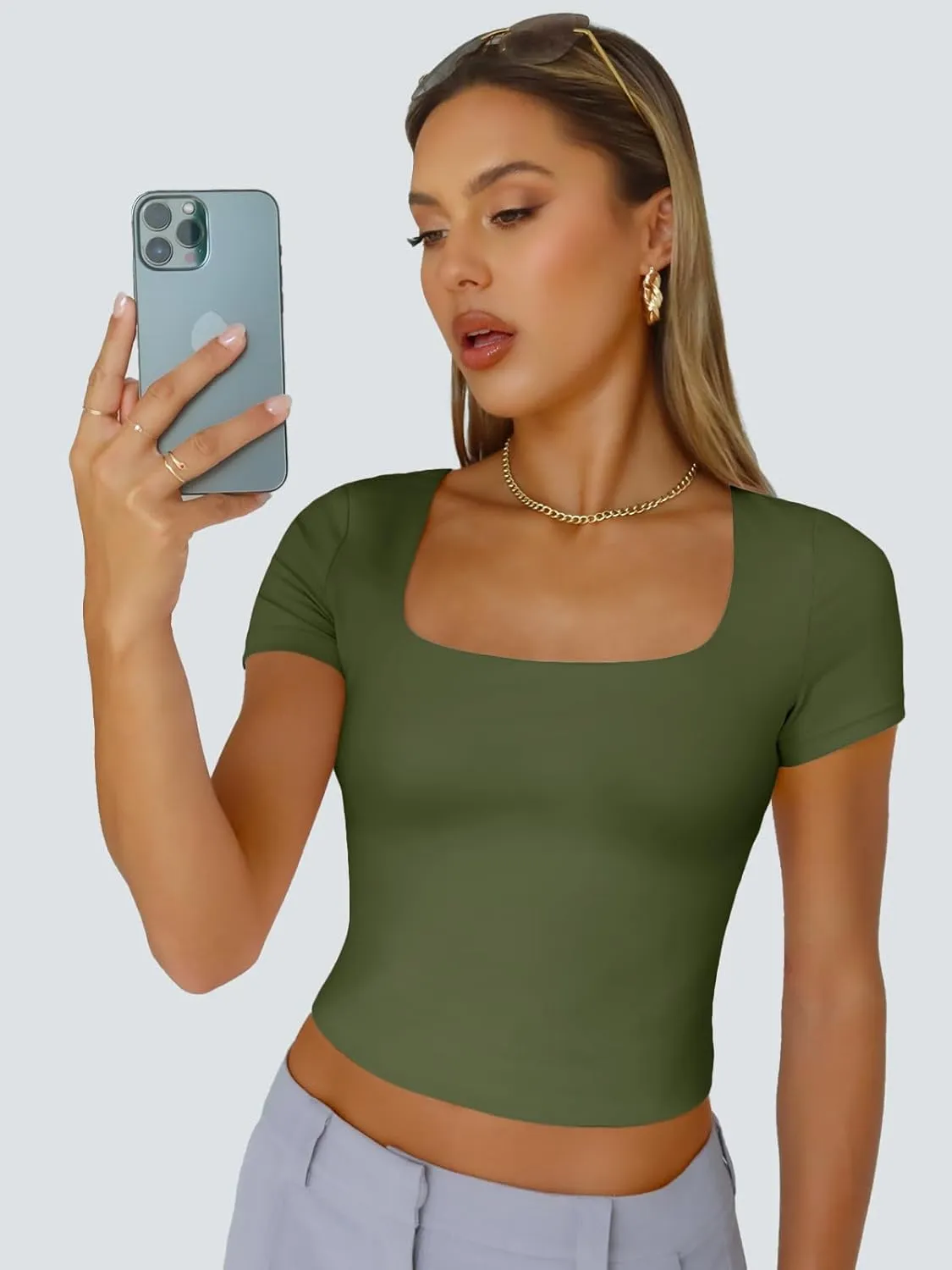 Trendy Queen Tshirts Shirts for Women Double Lined Going Out Crop Tops 2025 Spring Summer Workout Y2k Clothes Beach Fashion