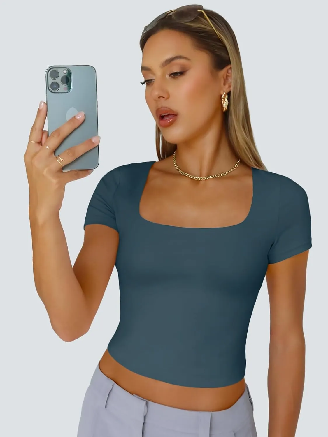 Trendy Queen Tshirts Shirts for Women Double Lined Going Out Crop Tops 2025 Spring Summer Workout Y2k Clothes Beach Fashion
