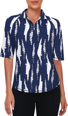 Viracy Half Sleeve Womens Golf Polo Shirts 1/4 Zip Up Moisture Wicking Running Workout Tops